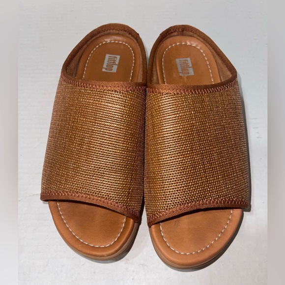 Fit Flop Nova Wedge Bohemian Sandal Fall Leather Brown‎ Sz 7 Comfy Outdoor - Picture 7 of 7